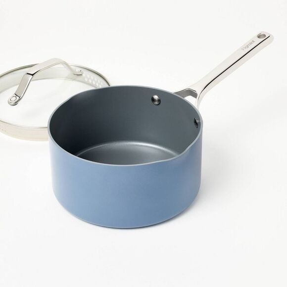 Figmint - 3qt Ceramic Nonstick Saucepan Blue - Figmint Blue - Picture 3 of 4